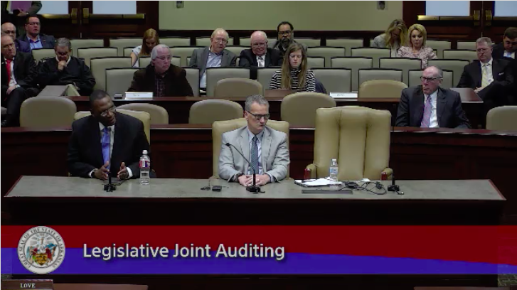 Screenshot of a legislative hearing